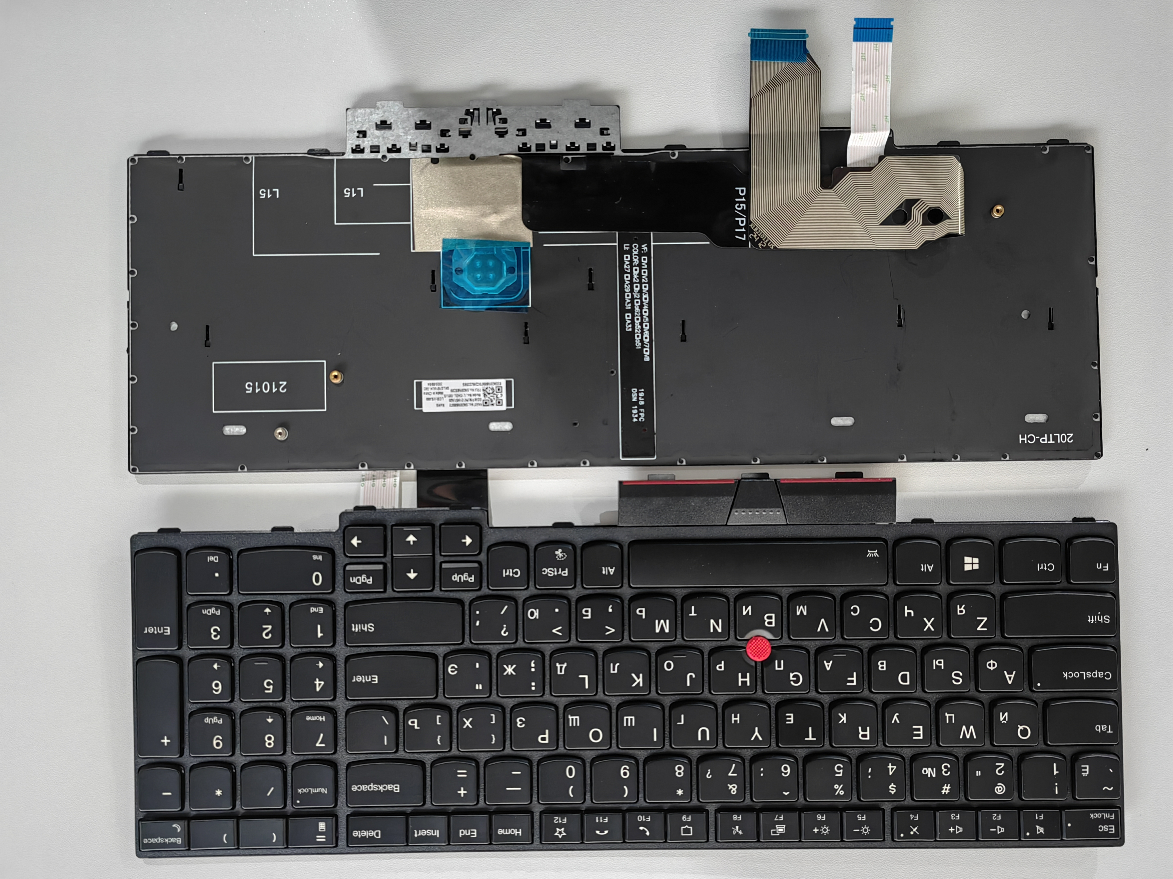 Picture of New Replacement Laptop Keyboard For IBM T15G/P15/P17 BLACK FRAME BLACK With Point Backlit (OEM) RU Layout